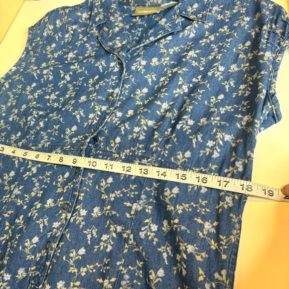 Liz Claiborne Sleeveless Denim Country Floral Maxi Boho Dress - Picture 8 of 8